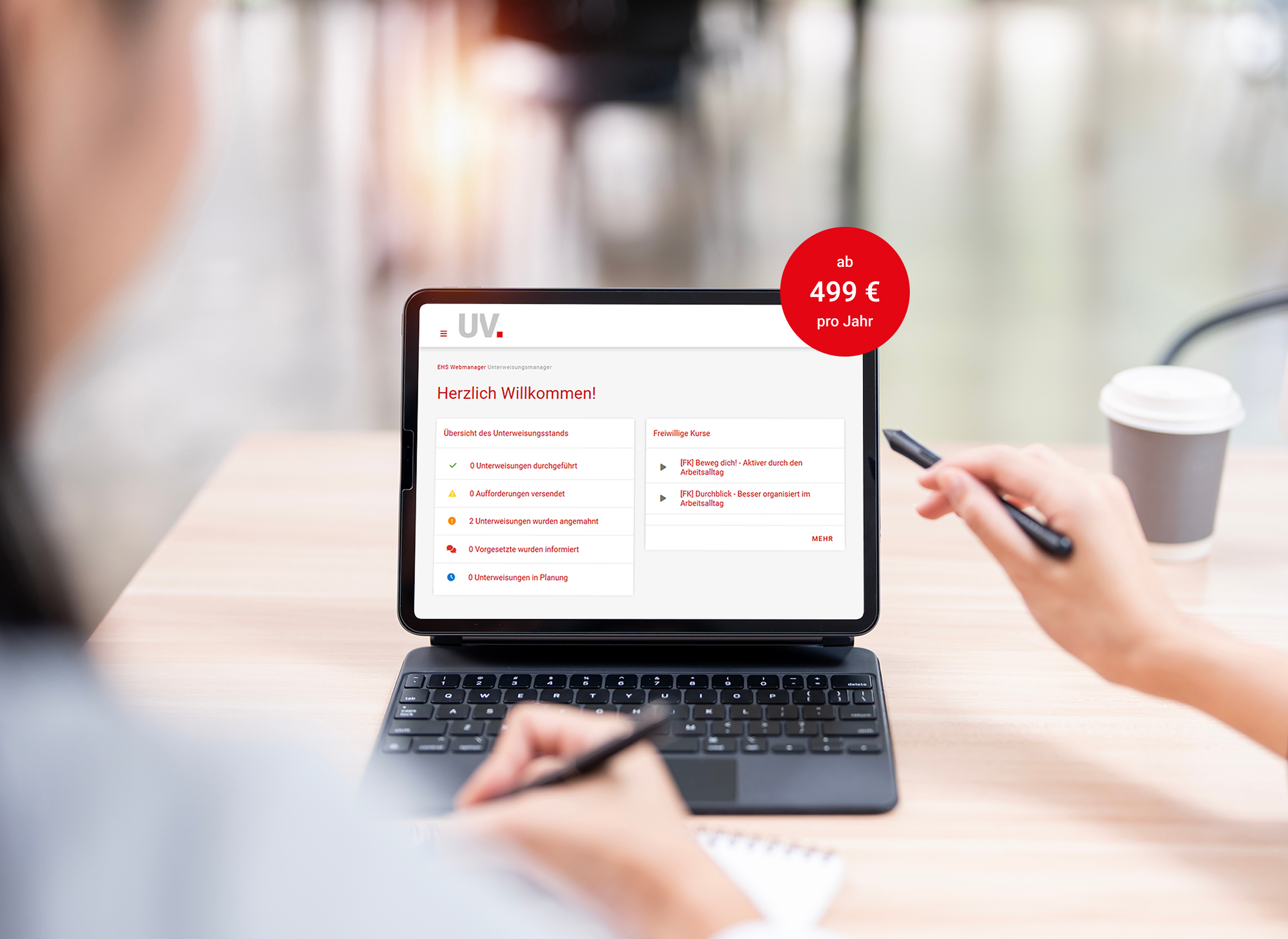 Screenshot des Unterweisungs-Managers