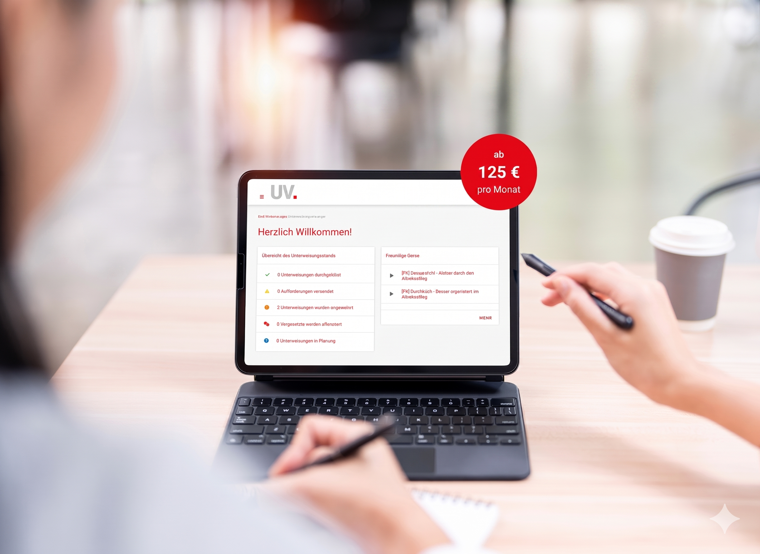 Screenshot des Unterweisungs-Managers